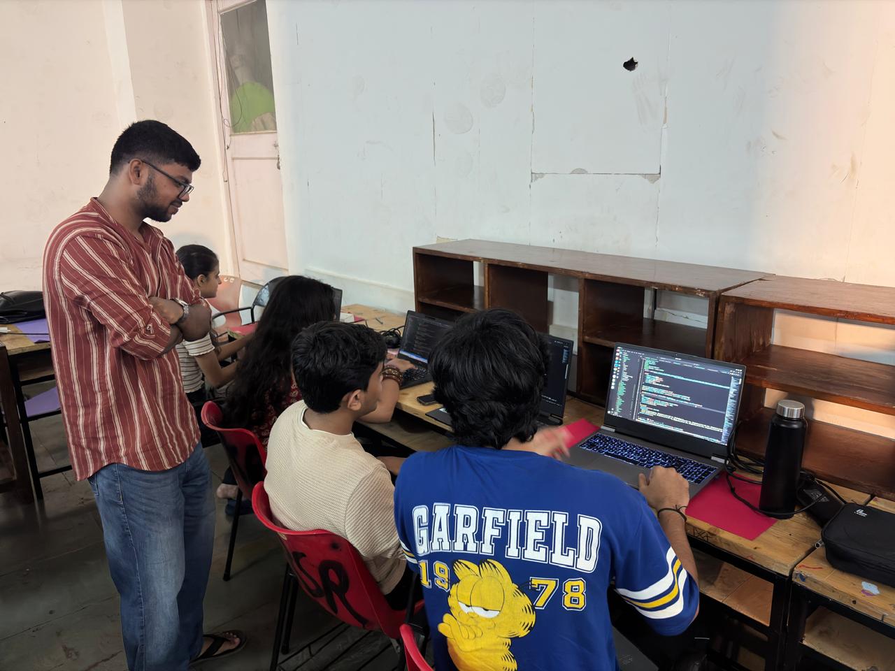 Team working on drone