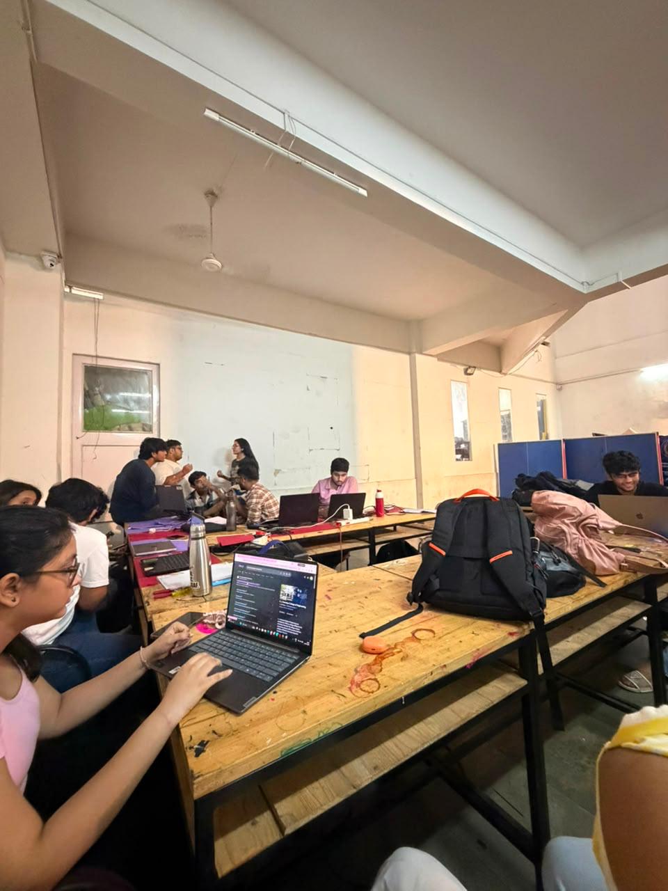 Members at laptops